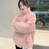 Parka Cappotto di agnello vento pigro Versione femminile dell'autunno inverno Nuova pelliccia Pelliccia di coniglio Cappotto di peluche imbottito Giacca calda di cotone imbottito Parka Cappotti