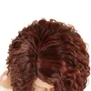 Perruques de cheveux synthétiques Auburn pour femmes vague profonde Bob perruque lâche coiffure côté séparation dames Halloween fête utilisation 240306