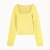 Atmosfär Fake Two Piece Knitwear Spring/Winter Lazy Trendy Square Neck Sweater For High End Women