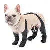 Vêtements pour chiens bottes chaussures imperméables pour animaux de compagnie avec bandes réfléchissantes semelle antidérapante robuste chaussons protecteur accessoires pour animaux de compagnie