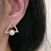 Ohrstecker Koreanische Einfache Geometrische Dreieck Ohrstecker Für Frauen Simulation Elegante Perle Weibliche Mode Party Schmuck Geschenke