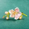 Broches SUYU plante fleur de pêche branche broche élégante fleur Simulation perle broche fleur mode vêtements broche