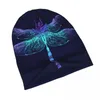 Berretti 2024 Cappello caldo per donna Berretto hip-hop da uomo con libellula blu scuro impilabile
