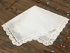 Set of 12 Home Textiles Ladies Handkerchief White Cotton Lace Wedding Bridal Hankies Hanky 12x12inch9946793