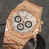 Последние лучшие наручные часы AP Наручные часы Royal Oak Series Chronograph 25960or Oo.1185or.02 Серебристо-белая пластина Автоматические механические мужские часы