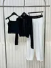 2024 Czarne/białe kamizelki Womenki Zestawy Designer Tracksuit Fashion 3 sztuki Spodnie 3068 2 MFDO