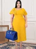 Lente en zomer nieuwe stijl vrouwen plooien jurk schuine schouder temperament kantoor dame casual jurk plus size partij ruches jurk echte foto