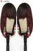 Synthetic Wigs Ombre Red Hair Wig Braiding Braids Women With Bangs Perruque Bob Short For Black8900424