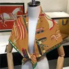 Silk Scarf Women Sadel Belt Print Square Scarves Head Echarpes Silk Foulards Femme Wraps Beach Shawls Bandana Lady Hijabs 240304