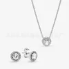 Collana in argento sterling 925 con cuore sublime, simbolo eterno, collana con clavicola, semplice e versatile set di orecchini con fiocco di neve per donna