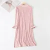 Vêtements infirmiers Nightwear Maternity Dress Mange de nuit Modal Butt Femmes enceintes allaitements Pyjama de grossesse musulman