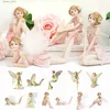 Dekorativa föremål Figurer Harts Flower Fairy Statues Art Ornament Miniature Figurine Handicraft Holiday Gift Home Decor for Garden Courtyardl240306