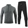 Running Sets 2024 Gym 2 Pcs Mens Compression Basketball Set Tights Workout Fitness Training Tracksuit Jacket Shirts Sport Suit Kit