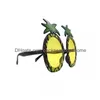 Autres fournitures de fête d'événement Hawaiian Beach Ananas Lunettes de soleil Verres à bière jaune Hen Party Fancy Dress Goggles Funny Halloween Gif Dhokp