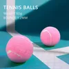 6 pièces Pack balles de Tennis roses balles d'entraînement élastiques résistantes à l'usure 66Mm dames débutants pratique balle de Tennis pour Club 240325