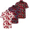 2023 Pure Cotton Hawaiian tryckt kort ärmskjorta för herr European Beach Special Mens -skjorta