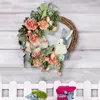 Fleurs décoratives couronne de pâques fleur artificielle en plastique 40CM pour décoration de fenêtre murale de porte d'entrée