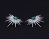 スタッドJanekelly Punk Style Spike Shape Earing Pave Cubic Zirconia Brinco Green Stone Sparkly Star Galaxy Earrings Clear 2211115355640