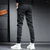 Jeans jeans primavera estate nera grigio da carico streetwear jogger pantaloni battiti harem jean pantaloni