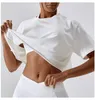 LU Yoga Damska koszula damska koszulka krótkiego rękawu oddychająca sportowa fitness solidny kolor bdx8001