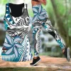 Capris Amazing Polynesian Vacker Ray Tattoo och Frangipani 3D Print ärmlös skjorta Summer Vest for Women Pass XS8XL