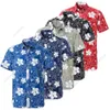 2023 Pure Cotton Hawaiian tryckt kort ärmskjorta för herr European Beach Special Mens -skjorta