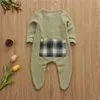 Footies 0-12Months pasgeboren jongen voet romper effen grijs zwart gebreide speelpakje voor baby jongens winter warm Footies jumpsuit nachtkleding YQ240306