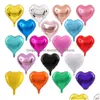 Décorations de mariage Amour Coeur Forme 18 pouces Feuille Ballon Anniversaire Décoration De Fête Ballons À Air Drop Livraison Événements Fournitures Dhefk