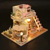 Architecture/DIY House Creative handmade DIY 3D puzzle pink doll house childrens toys girls teenagers adults 12+birthday gifts