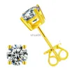 Stud 3mm-10mm Klasik Mossanit Vidalı Küpeler Lüks Takı Gümüş VVS Moissanite Ear Stud Erkek Kadınlar 240306