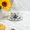 Cups Saucers Creative Owl Fish Crocodile Red Lip Print Ceramics Tea Water Cup High Quality Vintage And Home Decoration