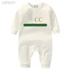 Footies Baby Rompers Boy Girl Kids Designer Summer Pure Cotton Clothes 1-2 år gamla nyfödda jumpsuits Barnkläder 240306