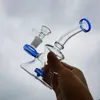 Bongos de vidro roxo azul Bubbler Pequenos tubos de água difusos Recycler Oil Dab Rigs com 14mm Banger ou Bowl