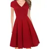 Casual Dresses 2024 Autumn European and American Fashion Women's Solid Color Dress med stor gunga Thanksgiving