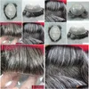 Men'S Extensions & Toupees Grey Hair Men Thin Skin Toupee Natural Looking Indian Remy Clear Poly Back Human Hair5132814 Drop Delivery Dhatw