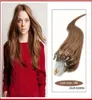 Whole 08gs 200Slot 14quot 24quot Micro ringsloop Indian remy Human Hair Extensions hair extention 8 light brown6117470