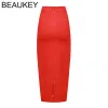 드레스 Beaukey New Fashion Mid Calf Black Pencil Skirt HL 밴드 가을 겨울 바디콘 스커트 여성 스트레치 스플릿 스커트 도매 XL