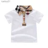 T-Shirts Baby Jungen Umlegekragen T-Shirts Sommer Kinder Kurzarm Plaid T-Shirt Stil Kinder Baumwolle Tops T-Shirts Jungen Shirts 240306