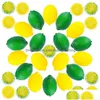 Flores decorativas grinaldas falsos limões limão conjunto frutas fatias artificiais blocos simulação fatia para casa cozinha entrega gota gard dhdpe