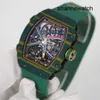 Swiss Watch Female Watch RM Watch Automatic Mechanical Swiss Famous Watch Luxury Watch Set RM67-02 Green Track