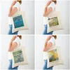 Shopping Bags Claude Monet Water Lilies Garden Irises Lady Bag Both Sided Geometric Women Shopper Casual Tote Handbag