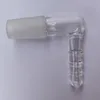 Adattatore a gomito in vetro di ricambio Adattatore in vetro a forma di L Frusta per vapore Accessorio per fumo narghilè 14mm 18mm Maschio per bong per tubi dell'acqua Q Vaporizzatore V-Tower