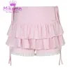 Shorts Femmes Mikumn Harajuku Femmes Mignon Bow Jupe à lacets Lolita Sweet Dentelle Volants Kawaii Fée Grunge Y2K Jupes esthétiques