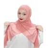 Roupas étnicas Brilhantes Chiffon Diamantes Cachecol Mulheres Moda Ruffles Pérola Frisada Xale Envoltório Muçulmano Hijab Malásia Lenço Turbante Chapéu Árabe