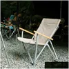 Camp Furniture Outdoor Folding Chair Portable Stainless Steel 600D Oxford Cloth Collapsible Seat For Fishing Picnic Beach Tralight Dr Dhn0M