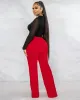 Capris Frauen NEUE Herbst Casual Enge Fit Bein Öffnung Split Hosen Einfarbig OL Hohe Taille Mode Streetwear Hosen Rot schwarz Khaki
