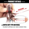 Spinpoler The 3D Octopus Bait Fishing Lure Artificial Saltwater Long Tail Squid Skirt TPE Soft UV/Glow 110g/150g/200g Tackle 240306