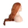 Peruki do włosów naturalne fala długie pomarańczowe brązowe, odporne na ciepło syntetyczne koronkowe peruki dla kobiet makijaż cosplay używa peruki 240306