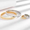 Halskette Ohrringe Set Klassische Mode Exquisite Zirkon Kupfer Armband Ring Schmuck Dubai Afrika Verkauf Mädchen Geburtstag Geschenk B1446