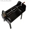 BBQ Grills Professional Barbecue Charcoal Portable Rotating Gate Barbecue Rack Q240305